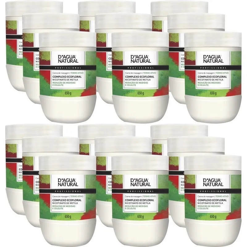 18un Creme Massagem Eco Nicotinato Metila 650g Dagua Natural