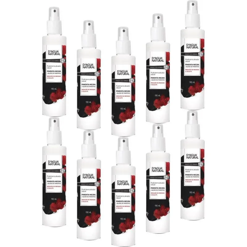 10un Fluido Termo Ativador Pimenta Negra 190ml Dagua Natural