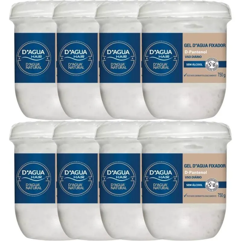 8un Gel D'agua Fixador Para Uso Diário 750g D'agua Natural