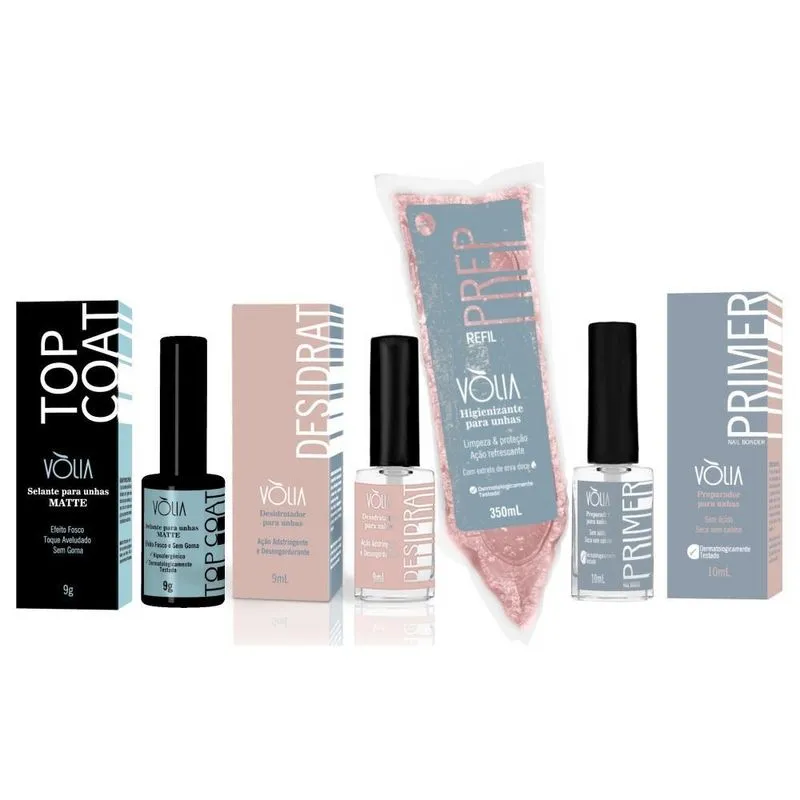 Top Coat Matte Desidrat Primer Prep Sache 350ml Volia