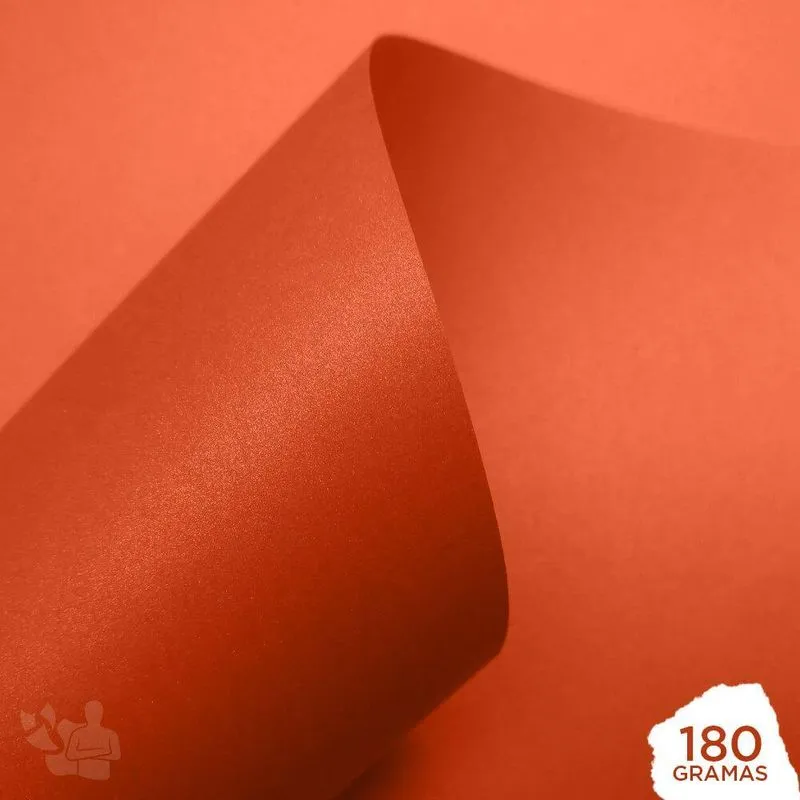 Papel Perolizado 180g Laranja (cenoura) 20 Folhas