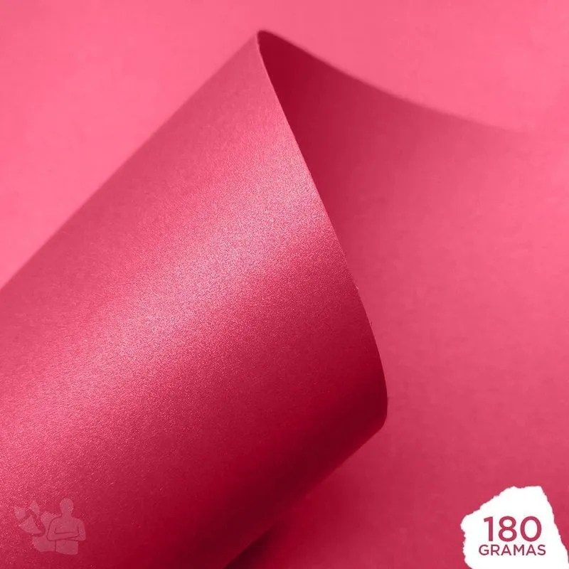 Papel Perolizado 180g A4 Chiclete (pink) 10 Folhas