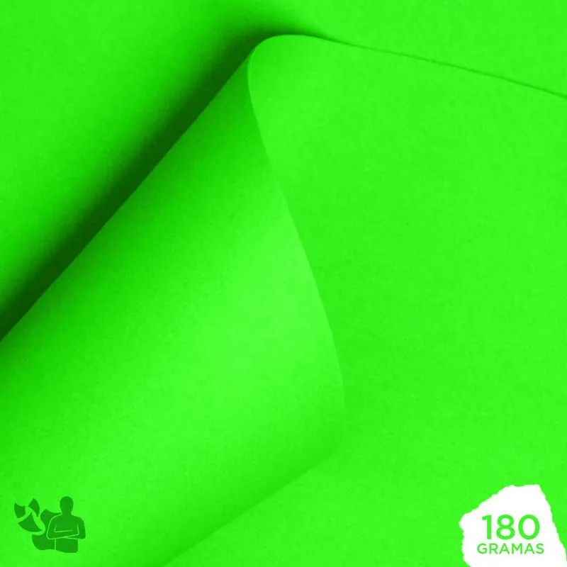 Papel Adesivo Neon 180g A4 (verde) 5 Folhas