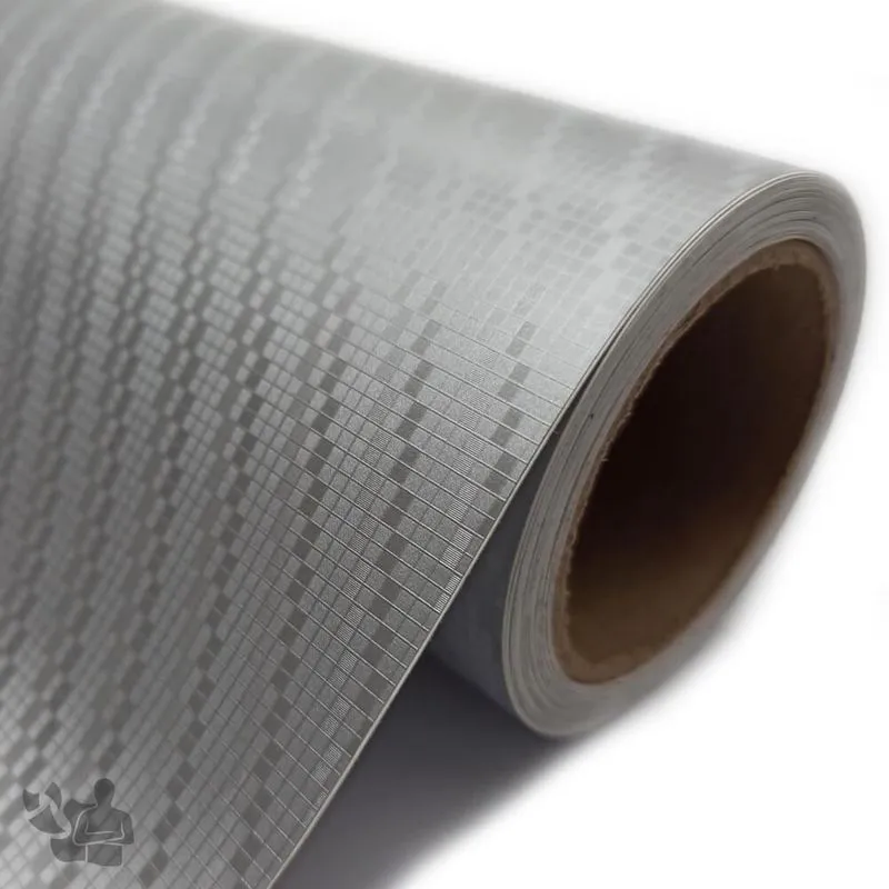 Vinil Adesivo Em Bobina Fibra De Carbono Prata 30,5cm X 5m