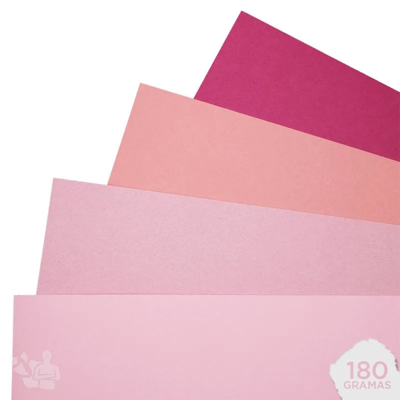 Kit Papel Color Plus Tons de Rosa 180g A3 20 Folhas