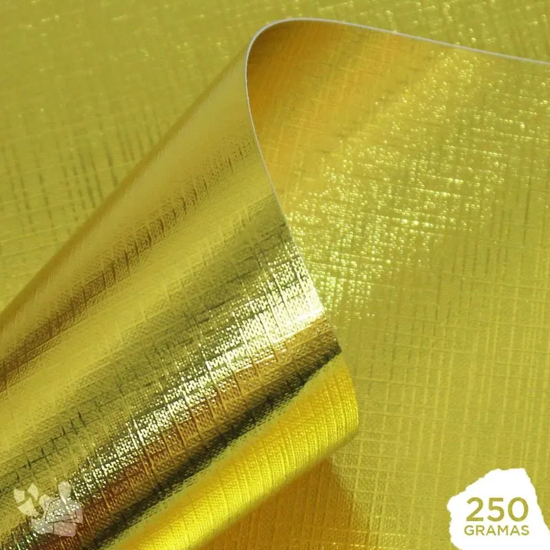 Papel Laminado Lamicote Telado 250g A4 (dourado) 10 Folhas