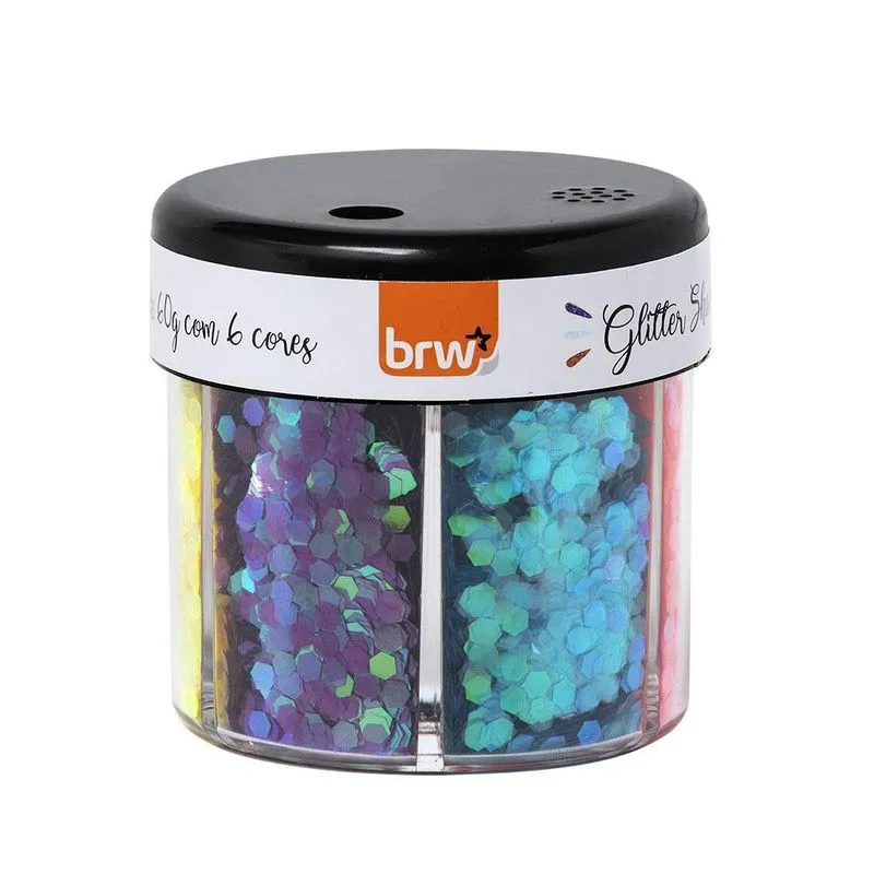 Glitter Hexagonal 60g (6 Cores) Neon