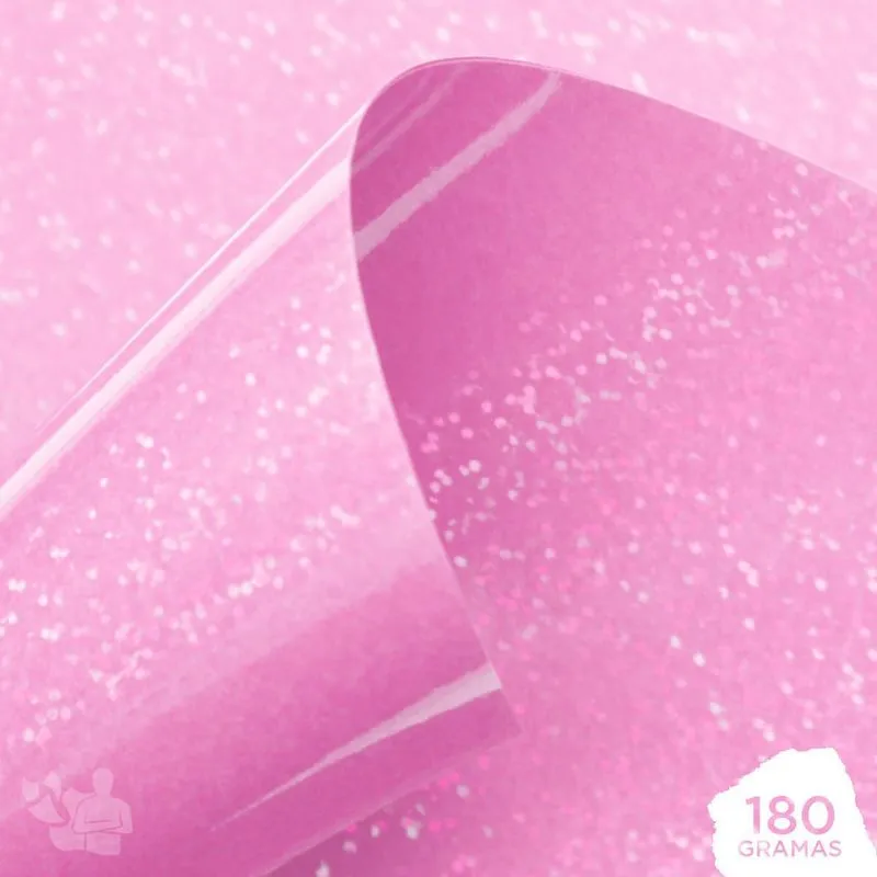 Papel Lamicote Confeti 180g A4 (rosa Claro) 5 Folhas