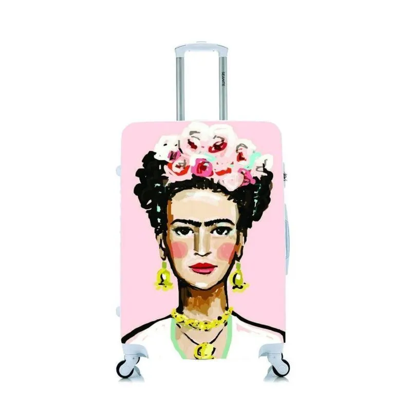 Capa Protetora Para Mala Viagem Personalizada Grande Frida