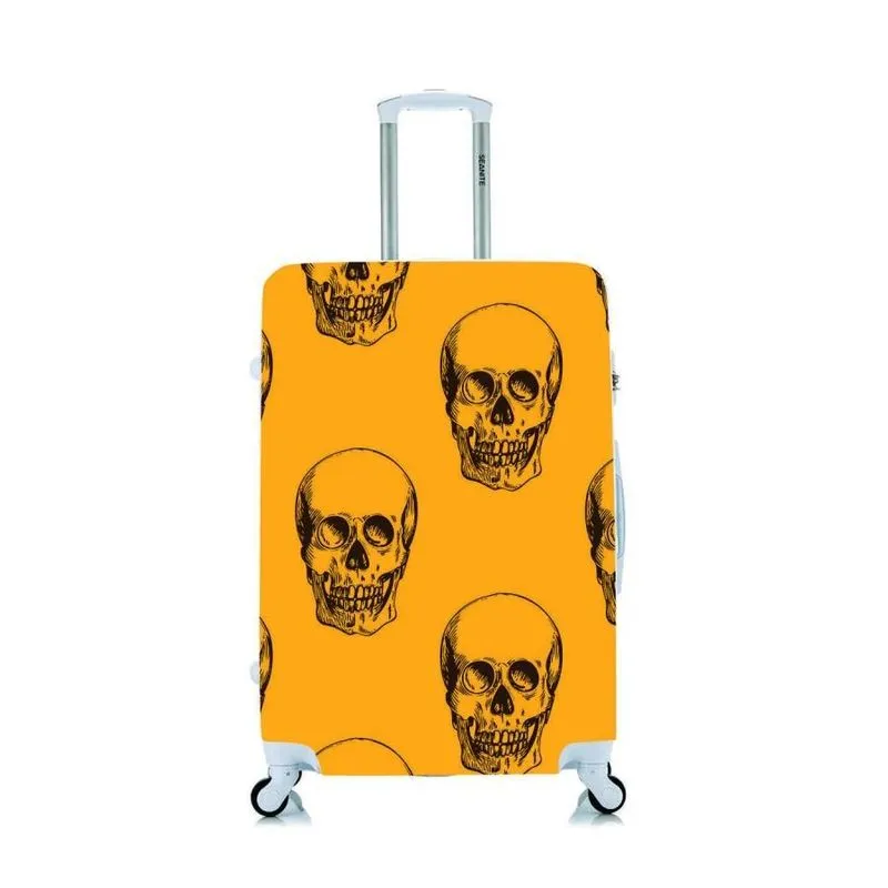 Capa Protetora Para Mala Viagem Personalizada Média Caveiras
