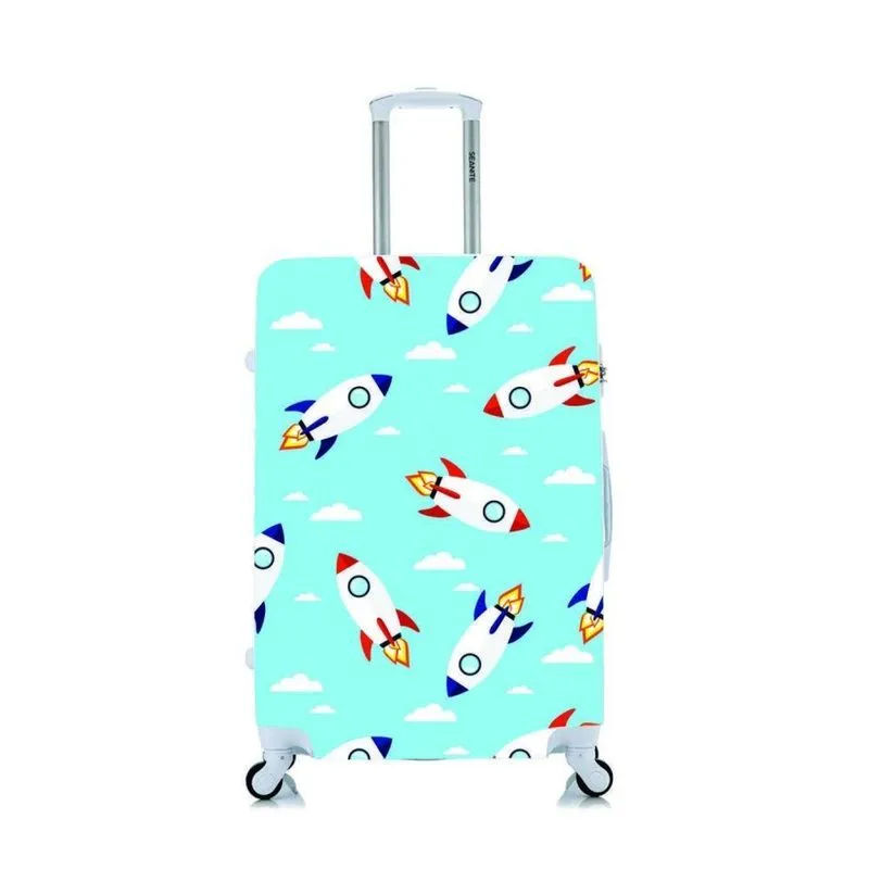 Capa Protetora Para Mala Viagem Personalizada Média Foguetes