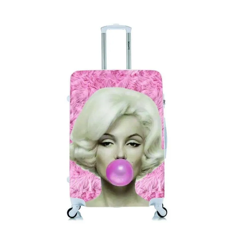 Capa Protetora Para Mala Média Marylin Monroe Chiclete