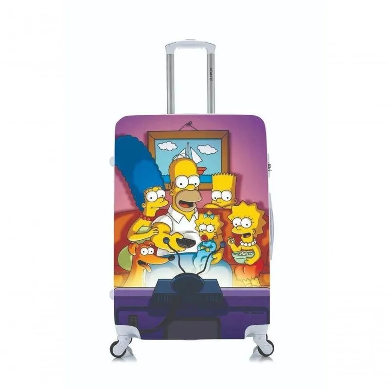 Capa Protetora Para Mala Pequena Simpsons Assistindo Tv