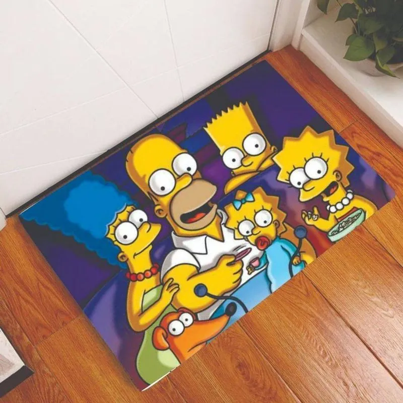 Tapete Capacho Personalizado Simpsons Assistindo Tv