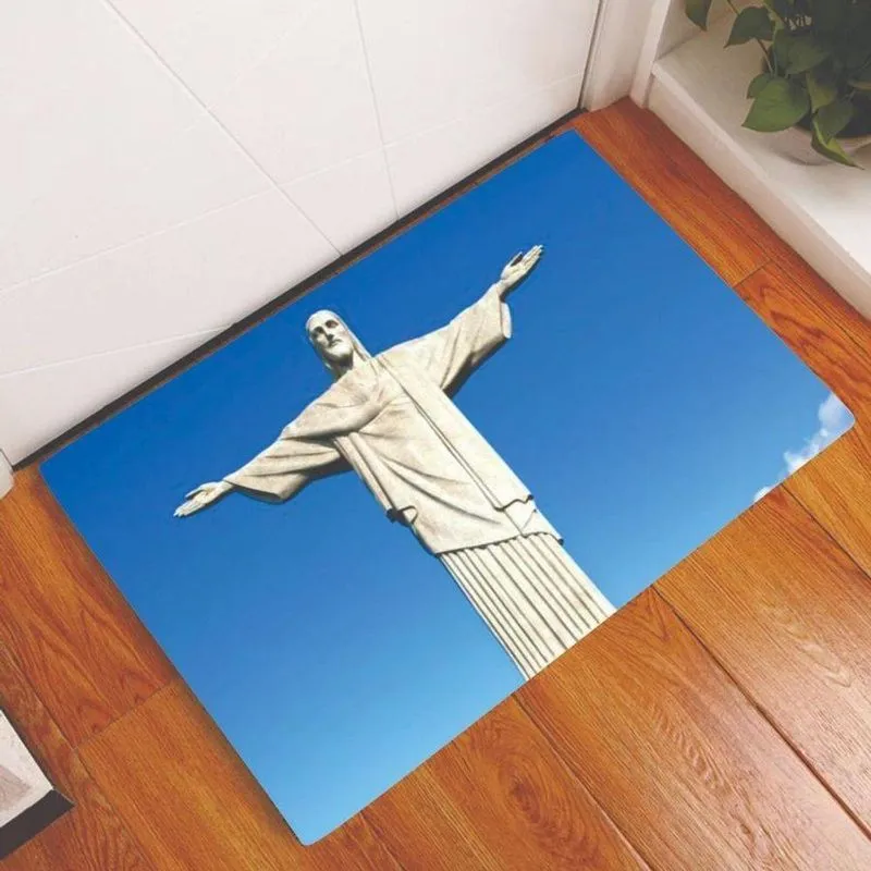 Tapete Capacho Personalizado Decorativo Cristo Redentor