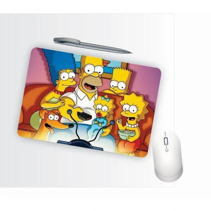 Mouse Pad Emborrachado Personalizado Simpsons Assistindo Tv