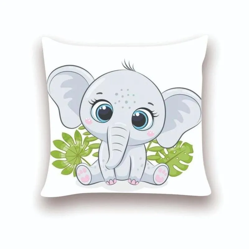 Almofada Decorativa 40x40 Cheias Infantil Elefante