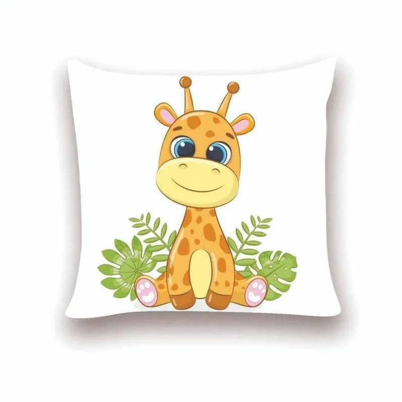 Almofada Decorativa 40x40 Cheias Infantil Girafa