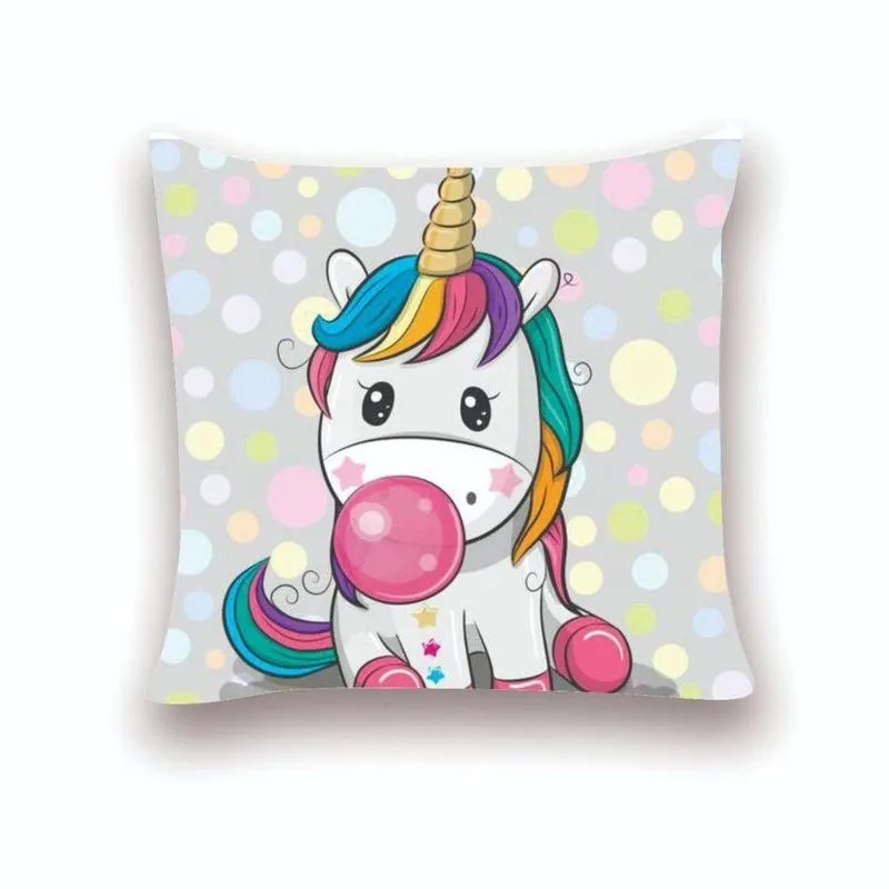 Almofada Decorativa 40x40 Cheias Infantil Unicórnio