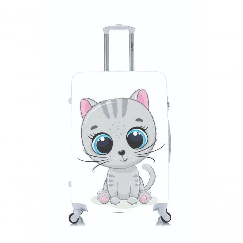 Capa Protetora Para Mala Viagem Personalizada Média Gatinho
