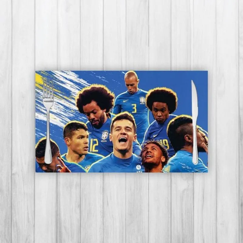 Jogo Americano 2 Un Retangular Neoprene Seleção Brasileira