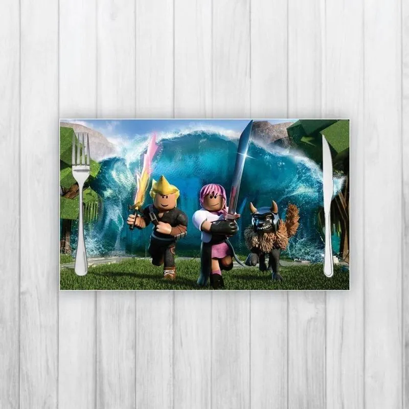 Jogo Americano 2 Un Retangular Neoprene Roblox Mar