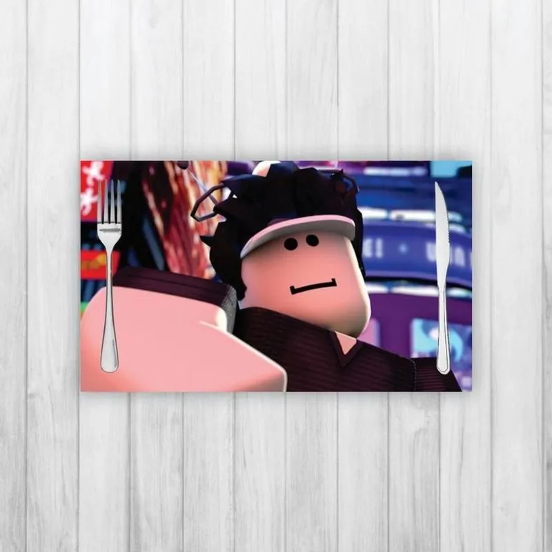 Jogo Americano 2 Un Retangular Neoprene Personagem Roblox