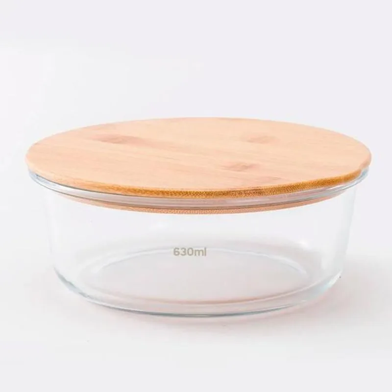 Pote Hermético Redondo Com Tampa De Bambu 630ml Casavita.