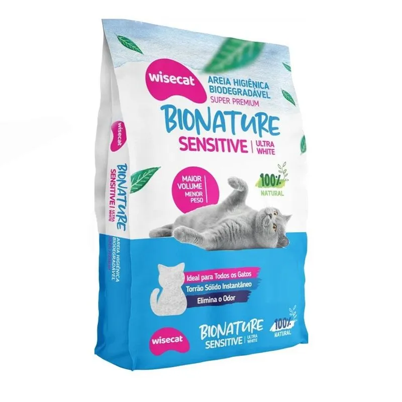 Areia Higiênica Biodegradável Bionature Sensitive Ultra