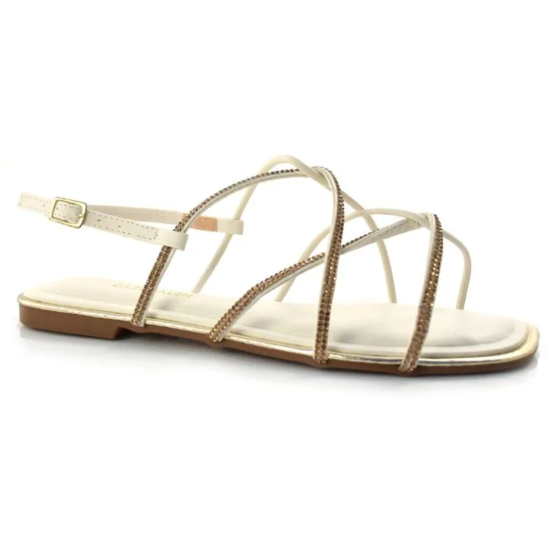 Sandália Rasteira Feminina Cazzualen Off White 3190-2320 35
