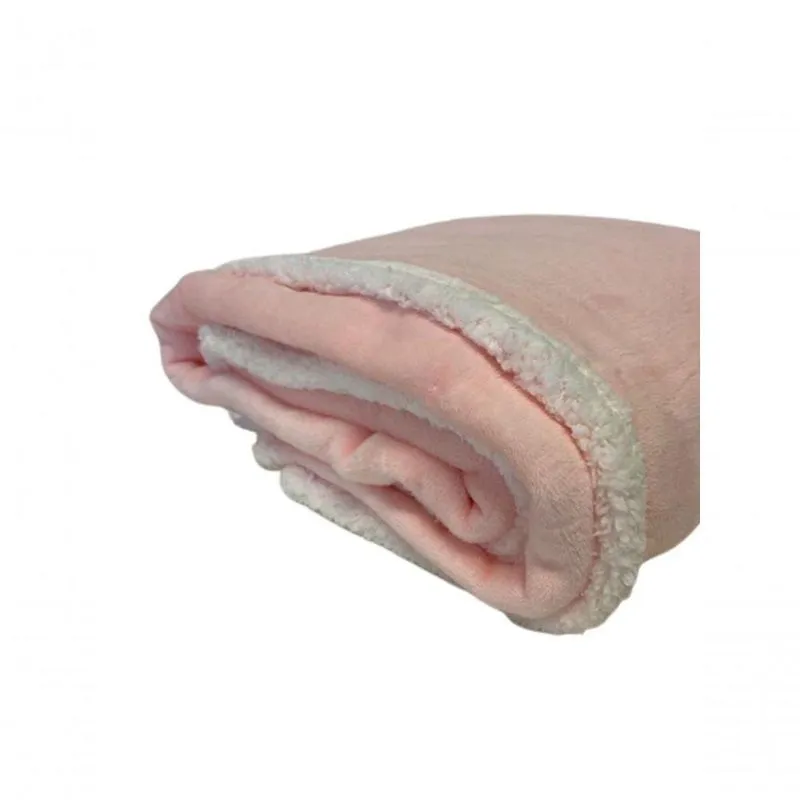 Cobertor Berço Sherpa Gran Peles Rosa Bebê 100 M X 120 M