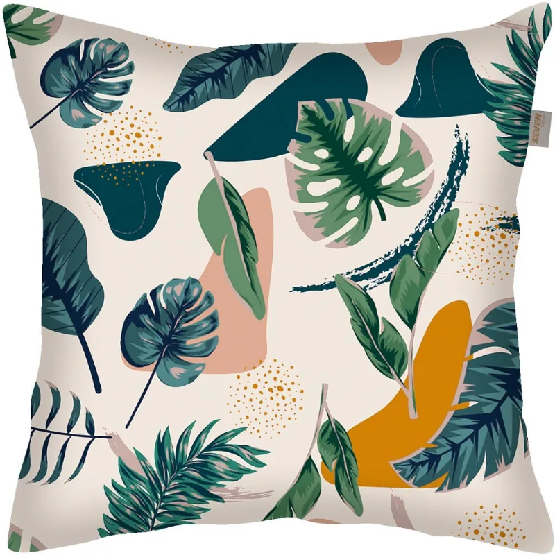 Capa de Almofada Aveludada Dupla Face Amazônia Folhagem 43cm x 43cm-Seven Textil