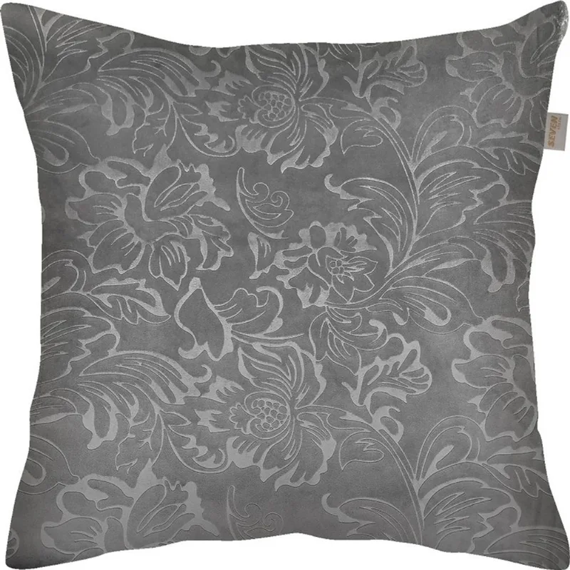 Capa de Almofada Veludo Flower 45 cm x 45 cm Titanio- Seven Textil