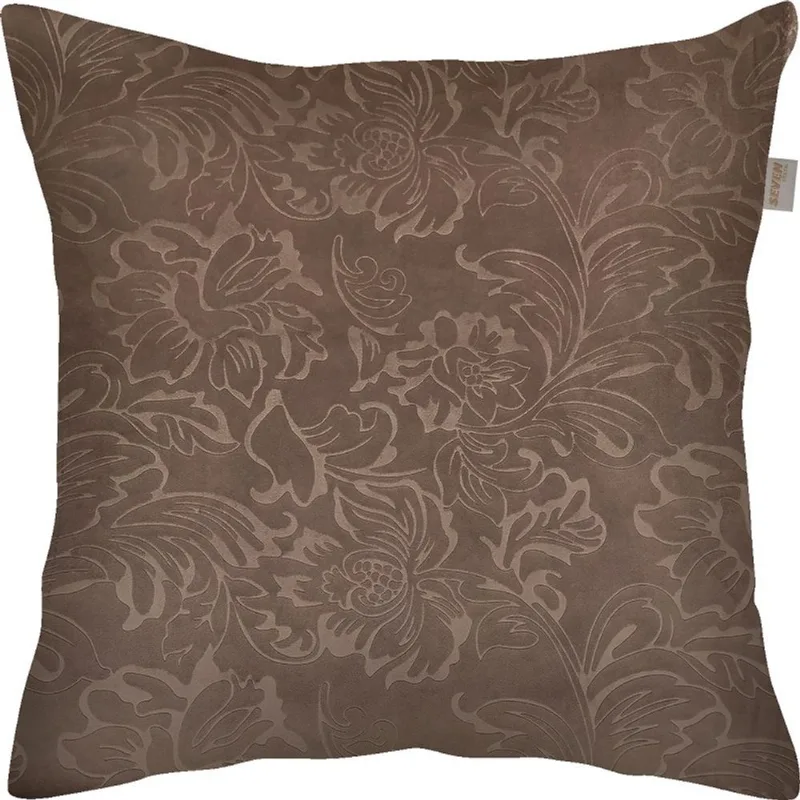 Capa de Almofada Veludo Flower 45 cm x 45 cm Tabaco- Seven Textil
