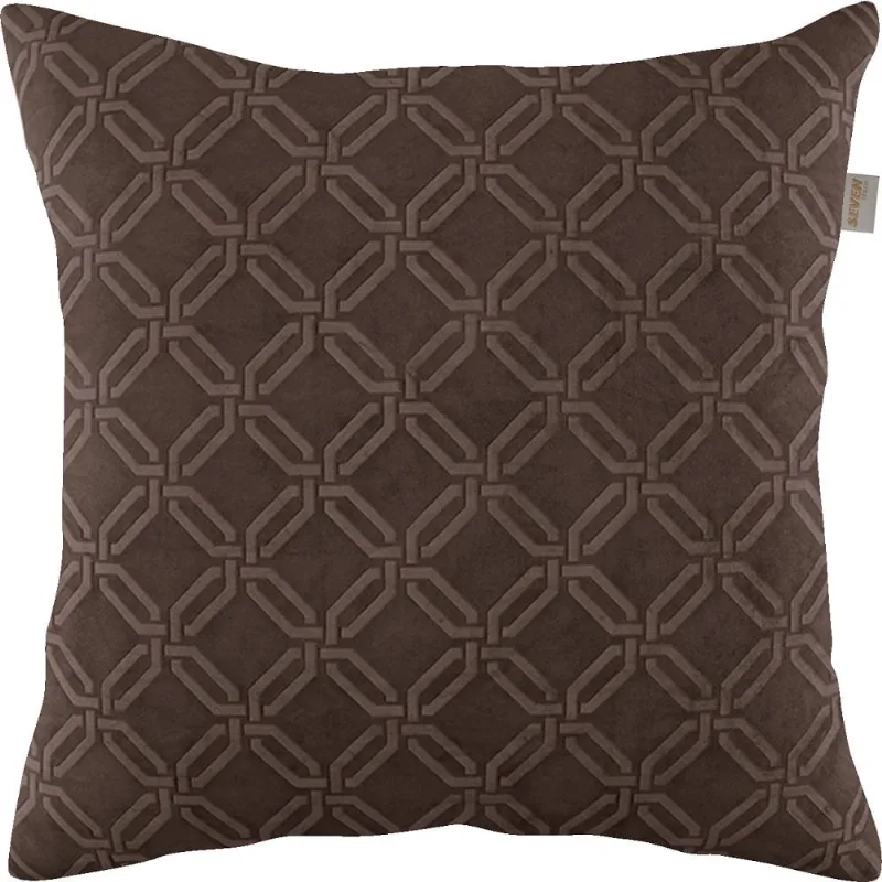Capa de Almofada Veludo Diamond 45 cm x 45 cm Tabaco- Seven Textil