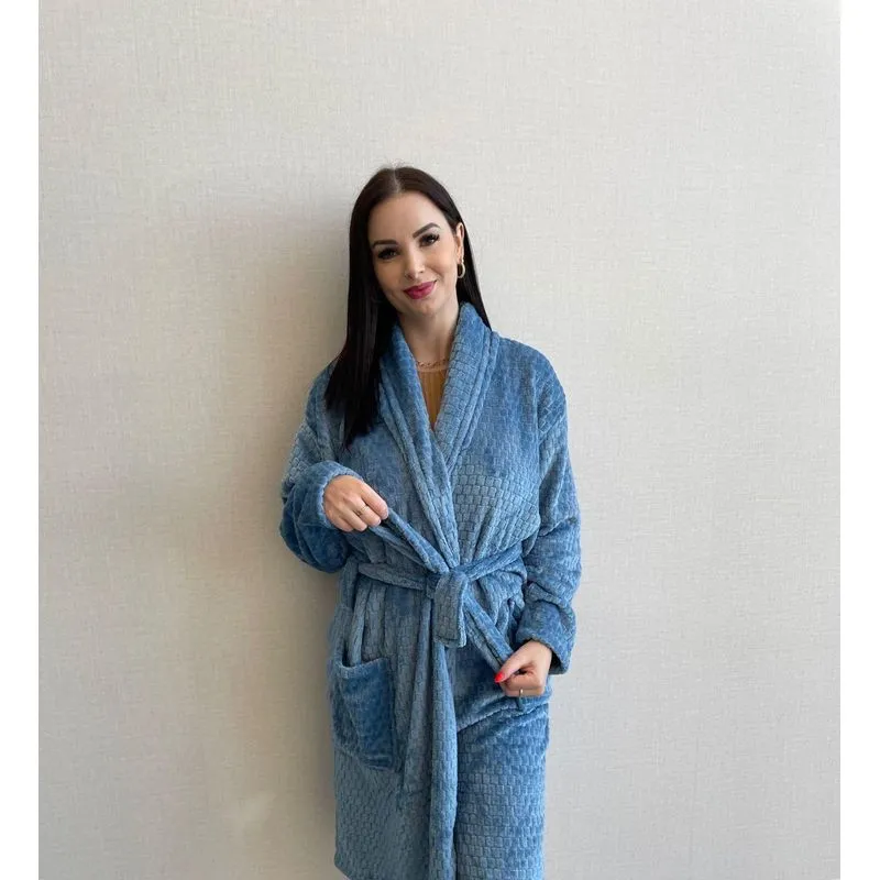 Roupão Soft Charm Flannel Azul | Manga Longa