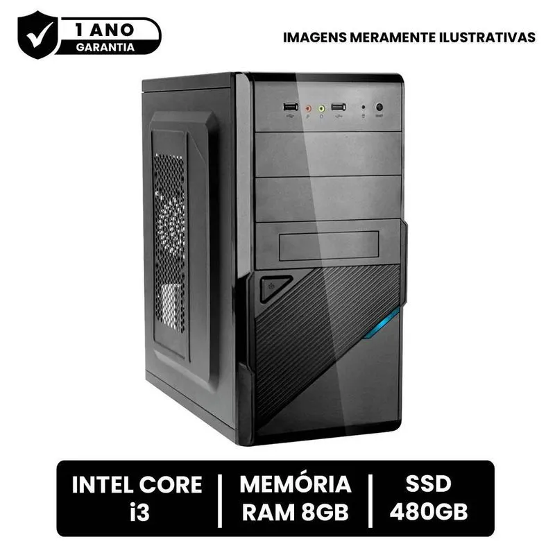 Computador Cpu Intel Core I3 8gb De Ram Ssd 480gb