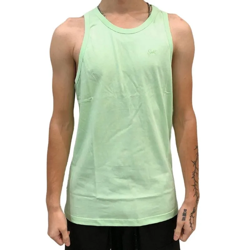 Camiseta svk Regata Algodão Basica Masculina Casual Bordada