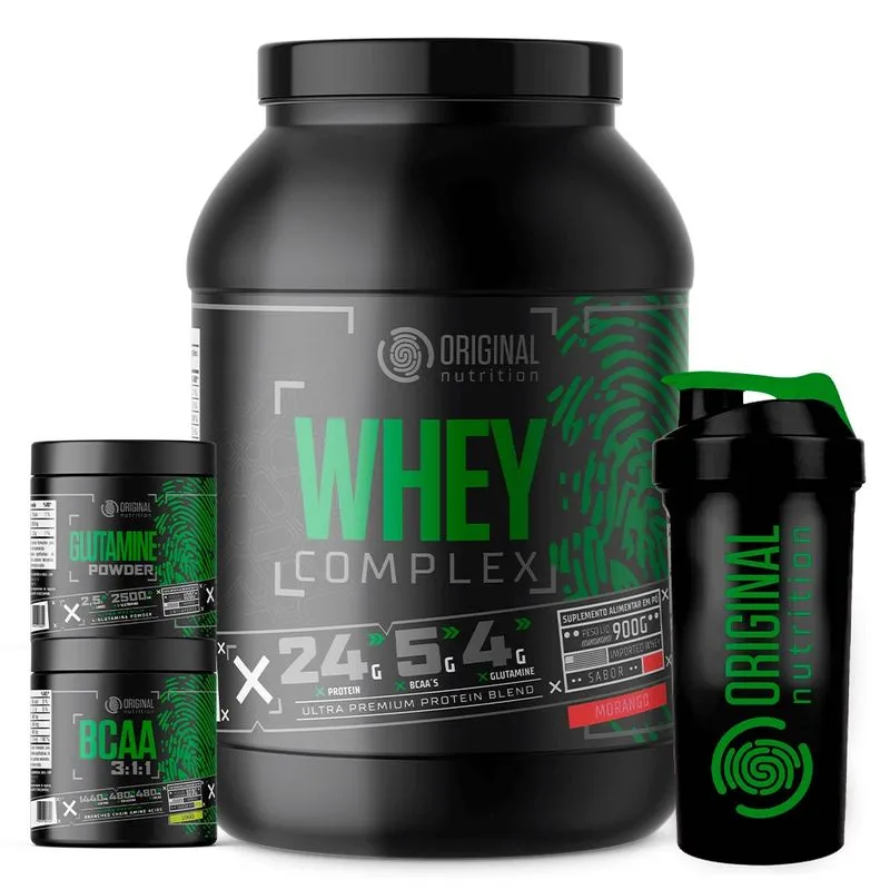 Kit on Whey Protein Complex Blend + Bcaa + Glutamina + Copo