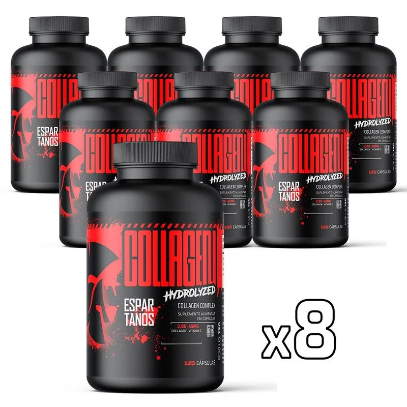 Kit 8x Colágeno 120 Cápsulas - Espartanos Series (960 Cáps)