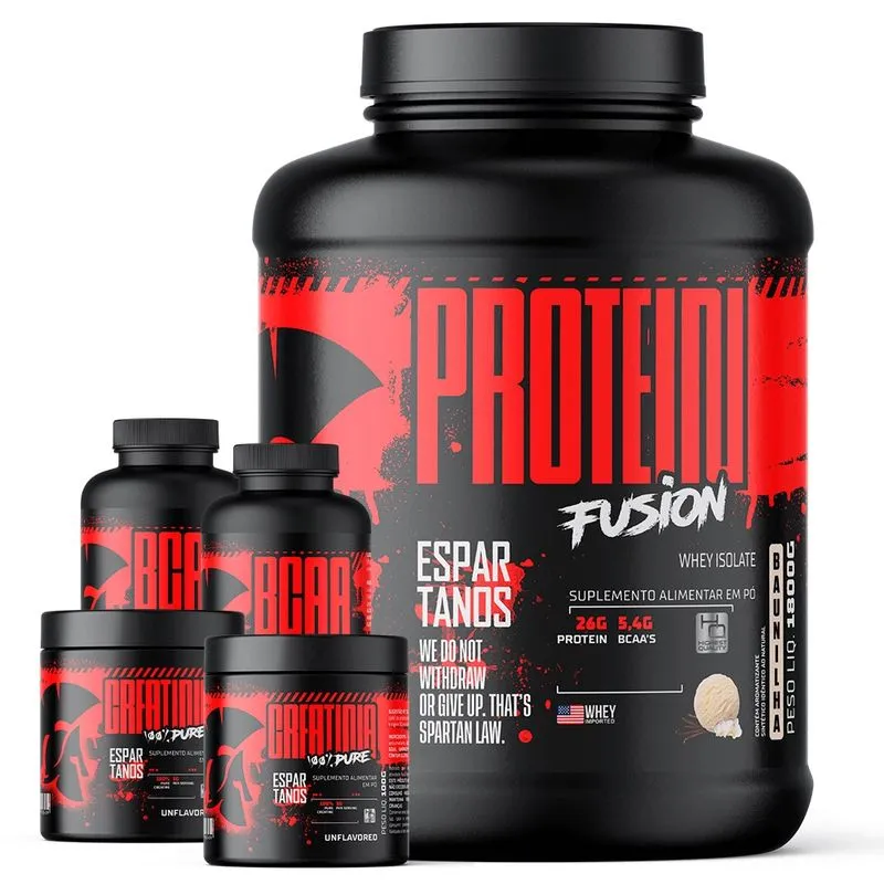 Whey Protein Fusion Isolate 1,8kg + 2x Creatina + 2x Bcaa