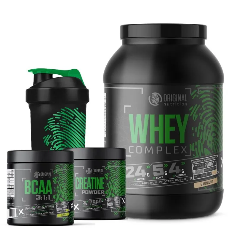 Kit Whey Protein Complex Blend + Bcaa + Creatina + Shaker