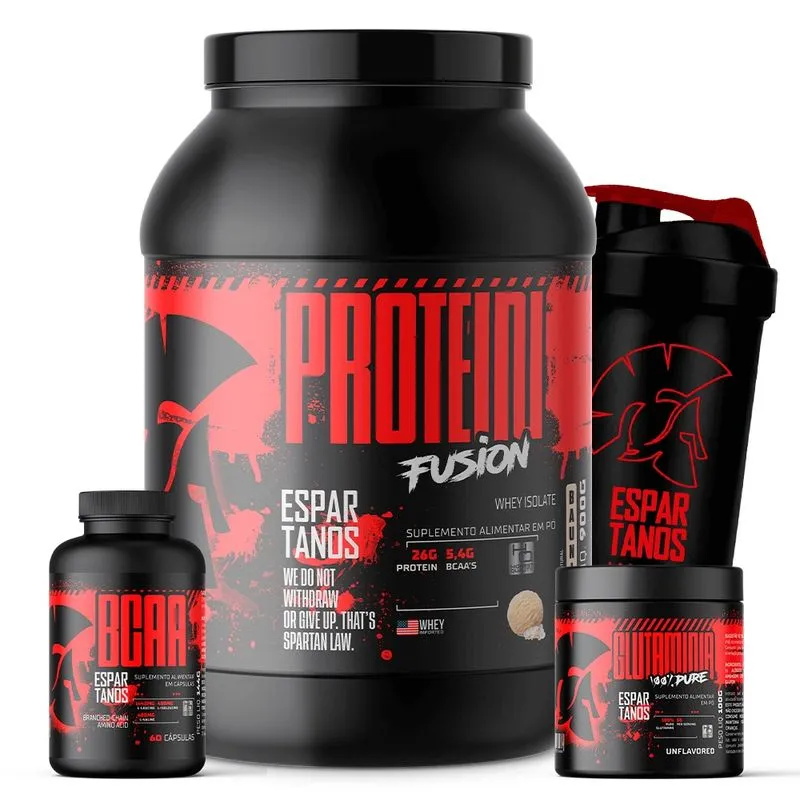 Kit Whey Protein Fusion + Bcaa + Glutamina + Shaker