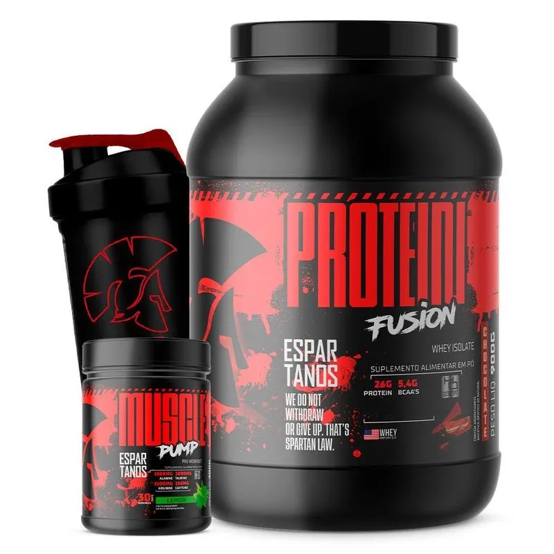 Kit Whey Protein Fusion + Pré Treino Muscle Pump + Shaker