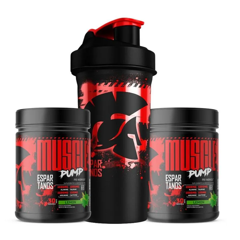 Kit 2x Pré Treino Muscle Pump 300g + Shaker - Espartanos