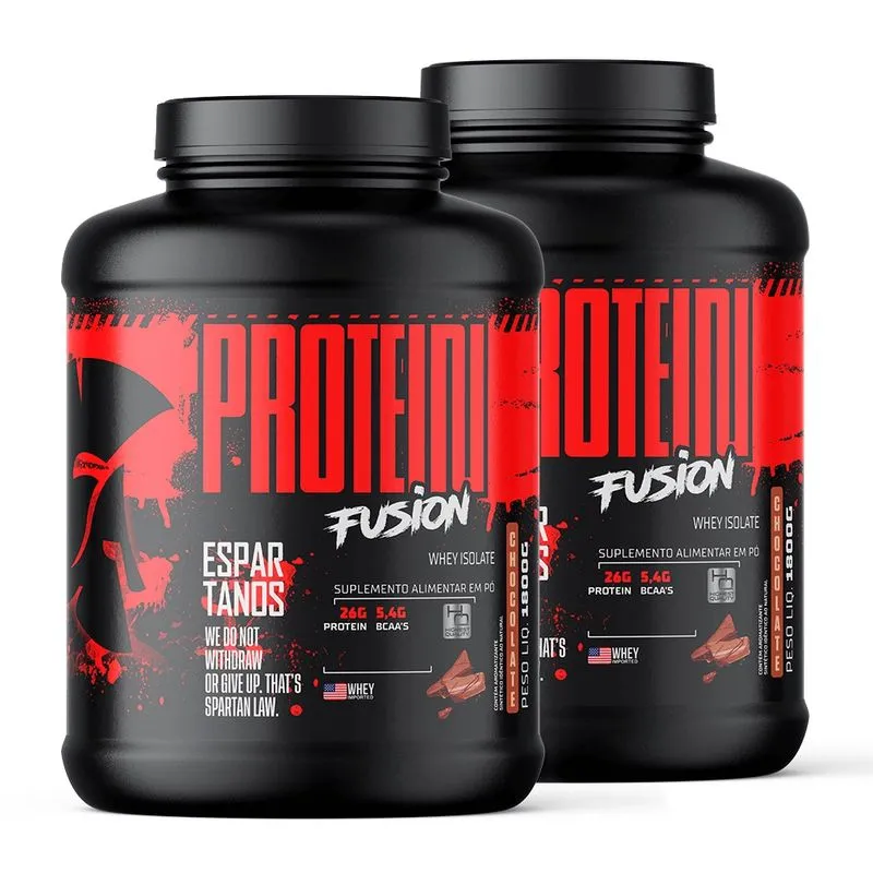 Kit 2x Whey Protein Fusion Isolate 1800g - Espartanos