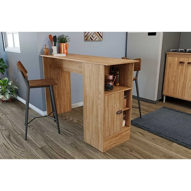 Bancada Ilha Cozinha MB 1031 c/ 1 Porta Mel - Movelbento