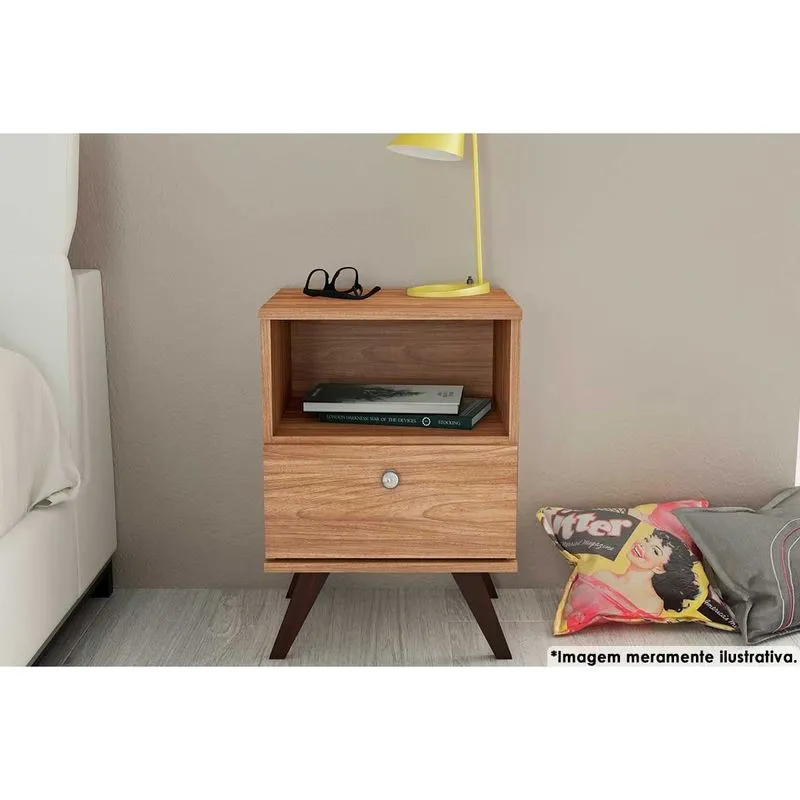 Mesa Lateral p/ Sala RT3019 c/ 1 Gaveta e 1 Nicho Mel - Movelbento