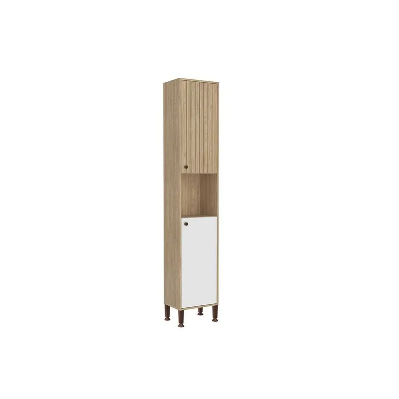 Paneleiro de Cozinha Torino c/ 2 Portas 40cm Mel/Off White - Movelbento