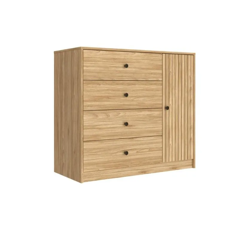 Cômoda 4 Gavetas e 1 Porta MDP Mel 100x45x90cm MB 1059 Movelbento